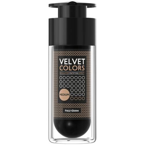 Frezyderm Velvet Colors Make up Regulator Matifying Effect Make-up Ιδανικής Χρωματικής Κάλυψης με Βελούδινη, Ματ Υφή 30ml - Medium